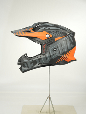 Шлем кроссовый HETOSHI OF836 EXOSS CROSS PRO MX289 цв.Черно-серо-оранжевый Матовый р.S