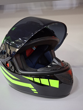 Шлем интеграл HETOSHI XD1-225 цв. Черно-зеленый  р. M