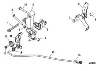 Рычаг дроссельной заслонки, румпель 4-Х ТАКТНОГО ПЛМ MERCURY 30 Серийный номер от 1C109093 и выше