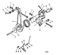 Дроссель и рычаг 2-Х ТАКТНОГО ПЛМ MERCURY 90 Серийный номер от 0A996142 до 0B240450